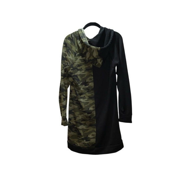 🔥 No Boundaries Camo & Black Hoodie Dress Tunic – Size L (11-13) 🔥 - Picture 4 of 4